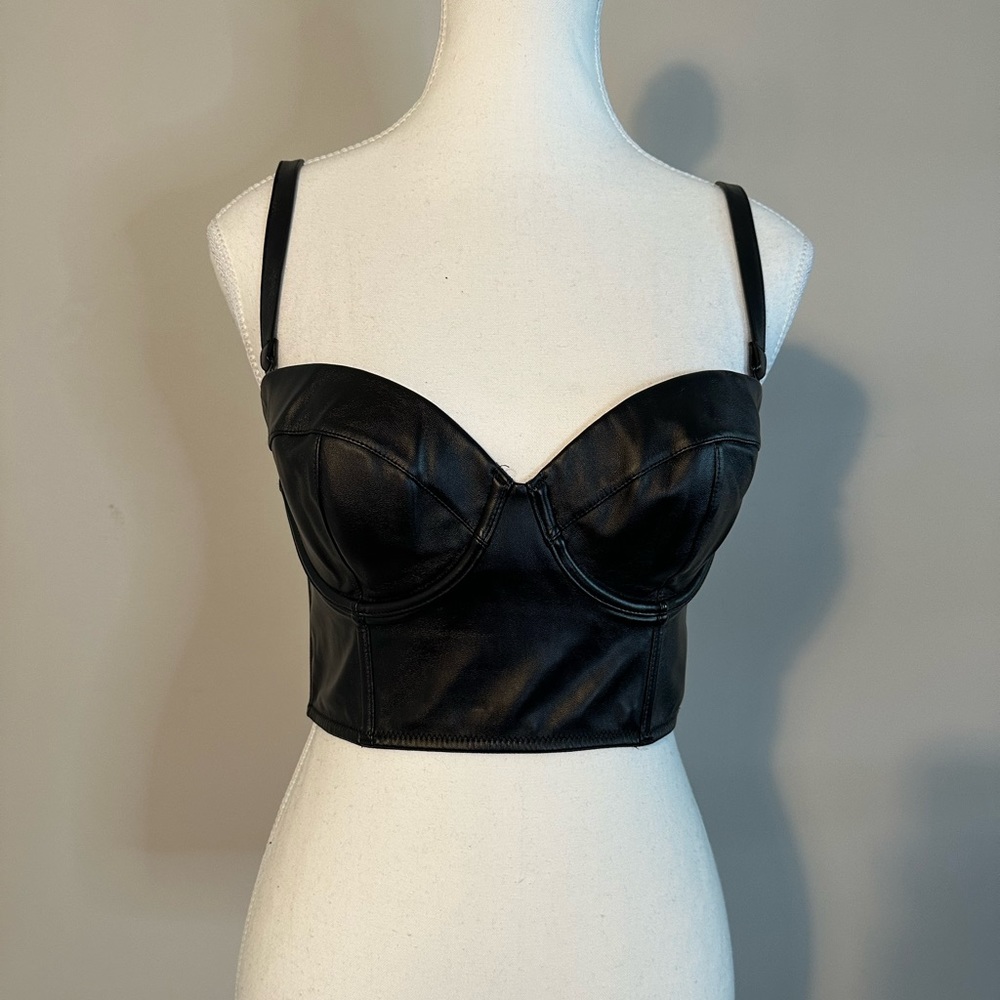Victoria Secret faux leather bra top